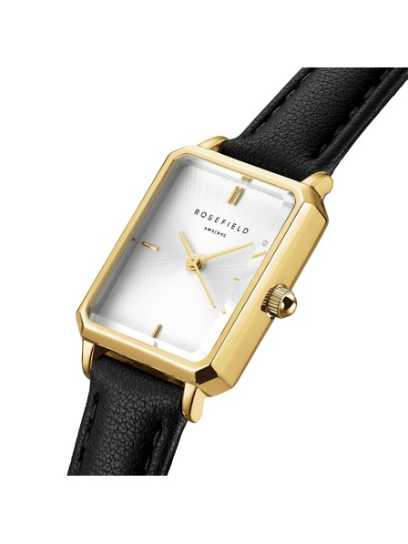 Rosefield Дамски часовник Rosefield Octagon XS Черен Кожен OWBLG-O84