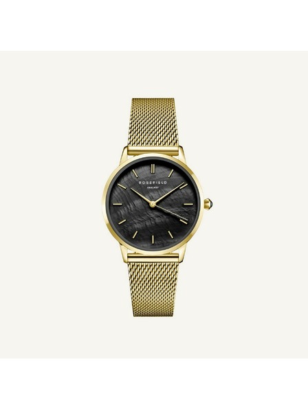 Rosefield Дамски часовник Rosefield Pearl Edit Мрежест Черен Златен RBGMG-R07