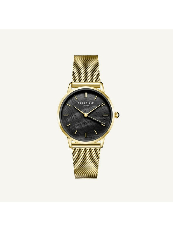 Rosefield Дамски часовник Rosefield Pearl Edit Мрежест Черен Златен RBGMG-R07