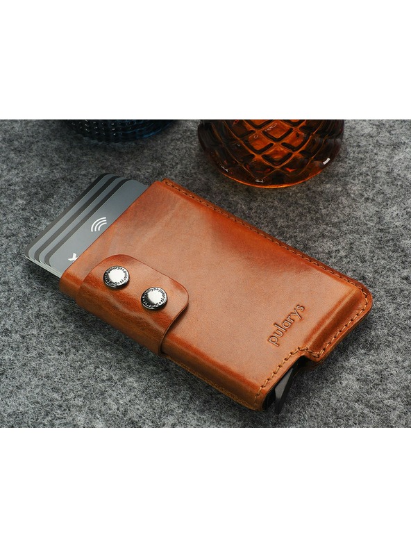 Pularys Мъжки кожен портфейл Pularys Funky светлокафяв