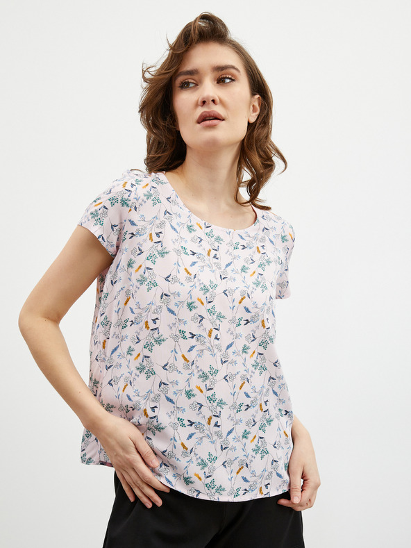 ZOOT.lab Светлорозова флорална блуза ZOOT.lab Berenika