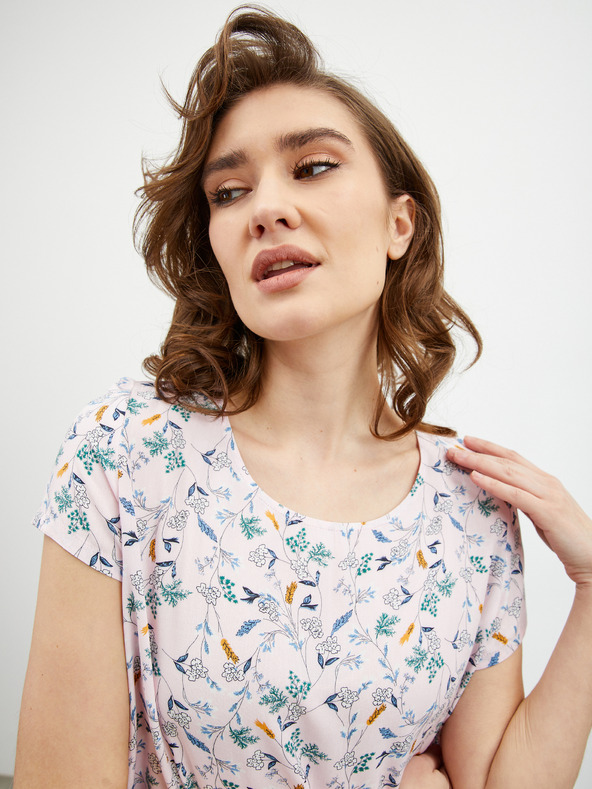 ZOOT.lab Светлорозова флорална блуза ZOOT.lab Berenika