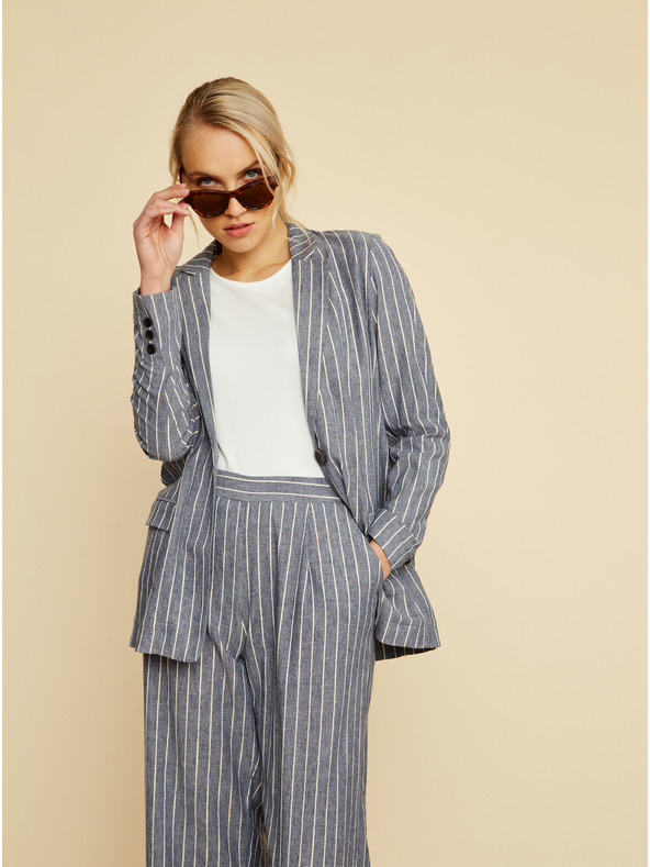 ZOOT.lab ZOOT.lab Ursala сиво и синьо дамско яке на райета