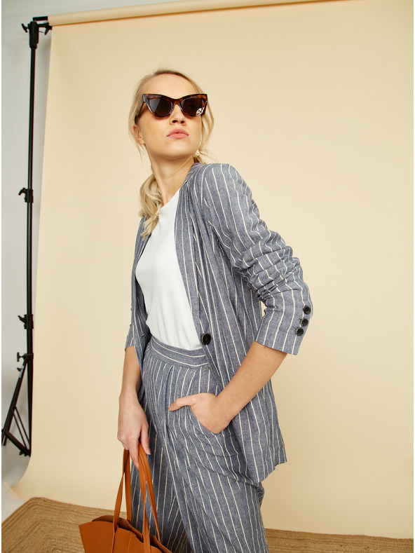 ZOOT.lab ZOOT.lab Ursala сиво и синьо дамско яке на райета