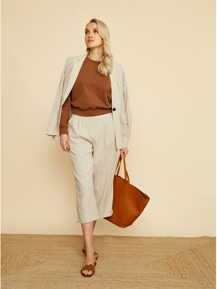 ZOOT.lab Бежов раиран кюлотен панталон ZOOT.lab Anika