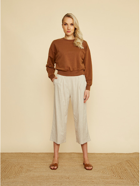 ZOOT.lab Бежов раиран кюлотен панталон ZOOT.lab Anika