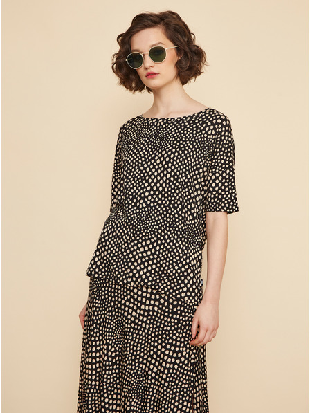 ZOOT.lab Бежово-черна дамска тениска с щампа ZOOT.lab Normandy