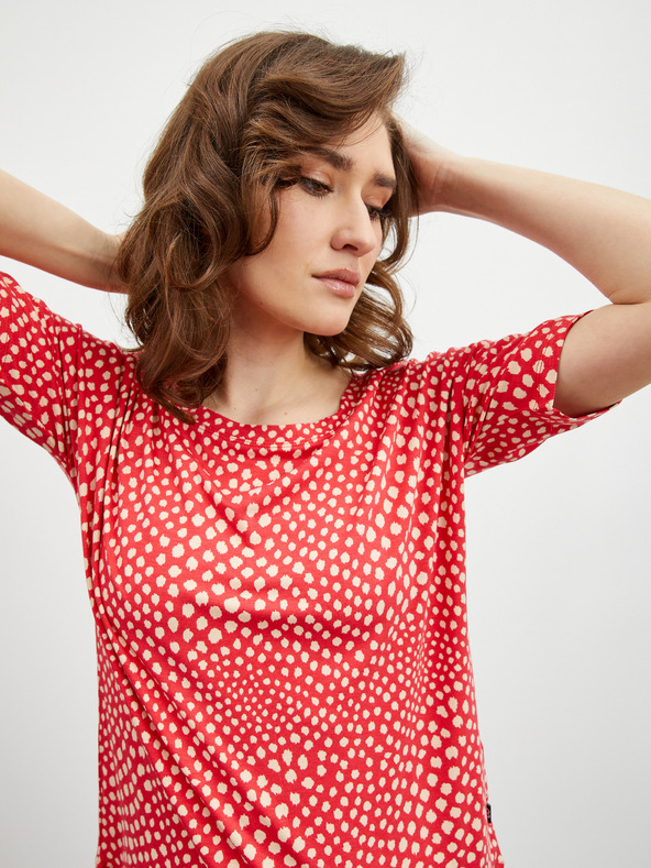 ZOOT.lab Бежово-червена дамска тениска с щампа ZOOT.lab Normandie