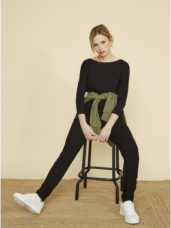 ZOOT.lab Черни дамски панталони ZOOT Baseline Xenia Stripe