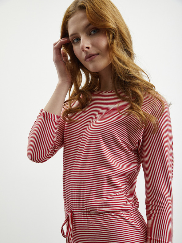 ZOOT.lab Бяло-червена дамска раирана рокля с връзки ZOOT.lab Demi