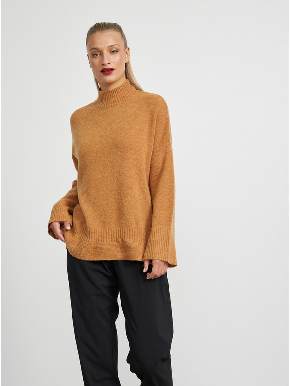 ZOOT.lab Кафява дамска свободна жилетка от вълнена смес METROOPOLIS by ZOOT.lab Belen