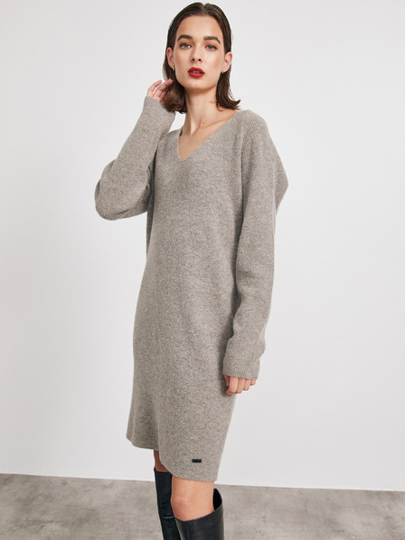 ZOOT.lab Сива рокля с пуловер от вълнена смес METROOPOLIS by ZOOT.lab Ofilia
