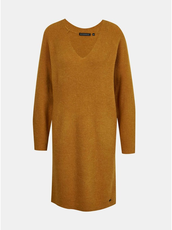 ZOOT.lab Кафява рокля с пуловер от вълна METROOPOLIS by ZOOT.lab Ofilia