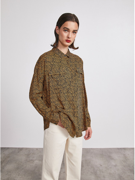 ZOOT.lab Черно-кафява дамска риза с шарки METROOPOLIS от ZOOT.lab Ingrid