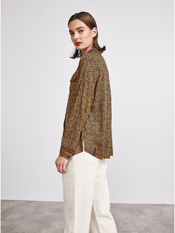 ZOOT.lab Черно-кафява дамска риза с шарки METROOPOLIS от ZOOT.lab Ingrid