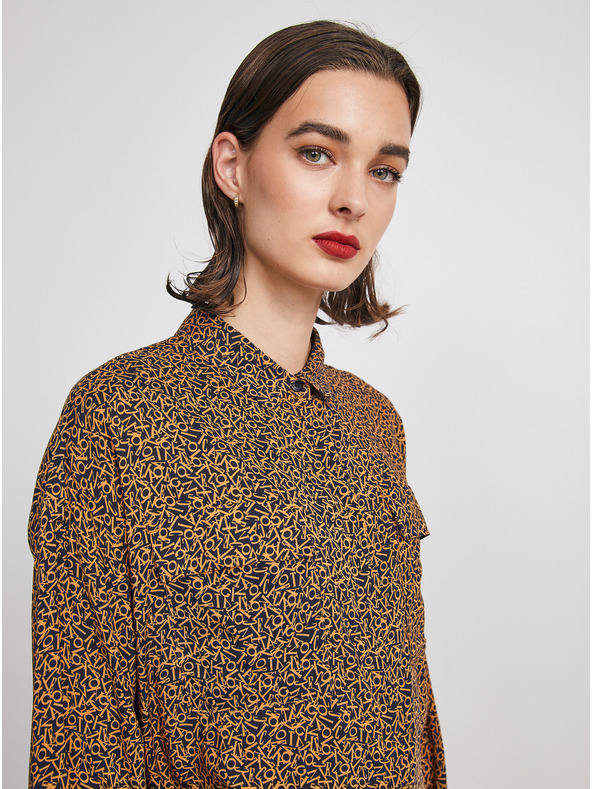 ZOOT.lab Черно-кафява дамска риза с шарки METROOPOLIS от ZOOT.lab Ingrid