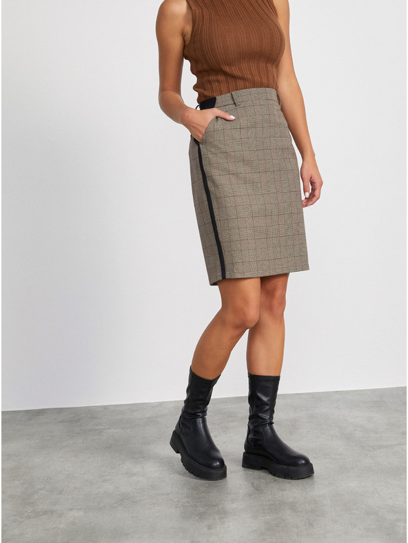 ZOOT.lab Светлосива дамска карирана пола с калъф METROOPOLIS by ZOOT.lab Fatima