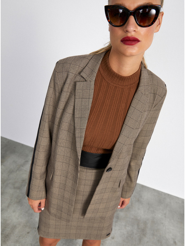 ZOOT.lab Светлосива дамска карирана пола с калъф METROOPOLIS by ZOOT.lab Fatima