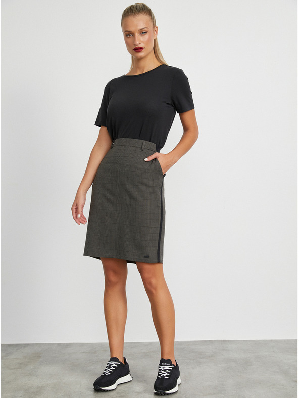 ZOOT.lab Тъмно сива дамска пола с кариран ръкав METROOPOLIS Fatima