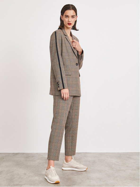 ZOOT.lab Светлокафяво карирано дамско яке METROOPOLIS by ZOOT.lab Blanche