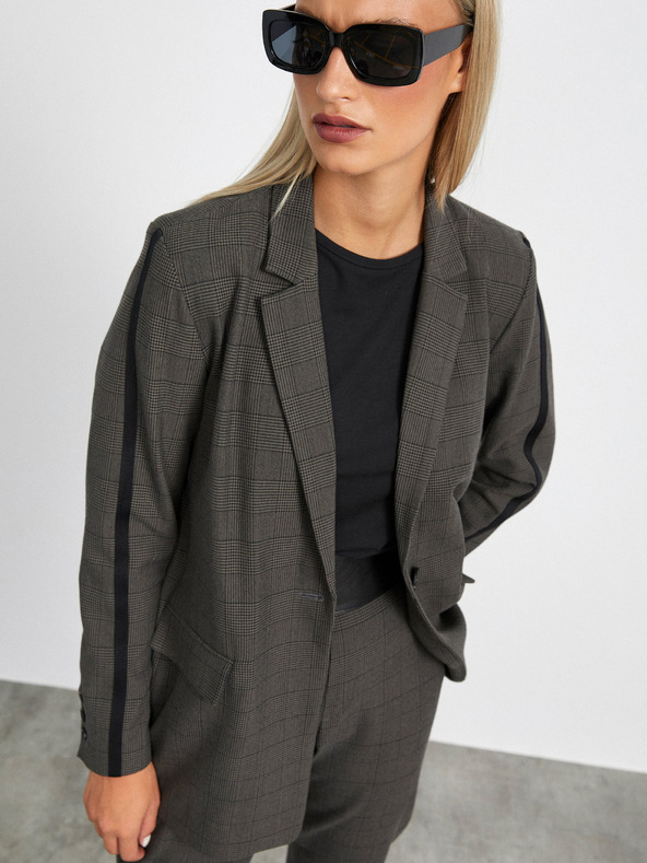 ZOOT.lab Тъмно сиво карирано дамско яке METROOPOLIS by ZOOT.lab Blanche