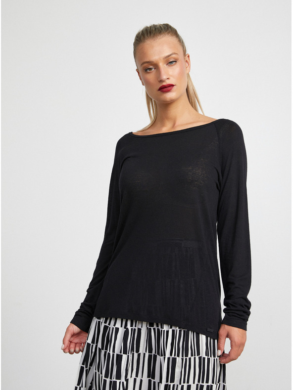 ZOOT.lab Черна дамска риза с ленено каре METROOPOLIS by ZOOT.lab Elfie