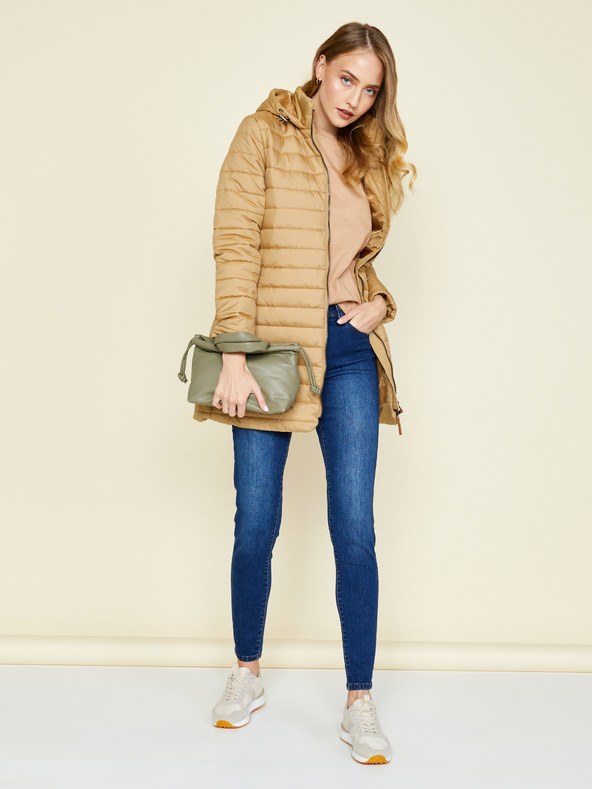 ZOOT.lab Златисто дамско ватирано зимно яке с удължена качулка ZOOT.lab Molly