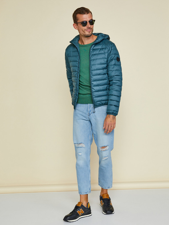 ZOOT.lab ZOOT.lab Ritchy Леко ватирано яке с качулка за мъже в петрол