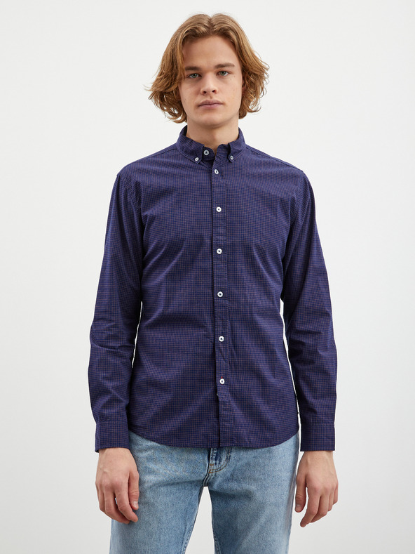 ZOOT.lab Тъмно синя мъжка риза с шарка ZOOT.lab Boris