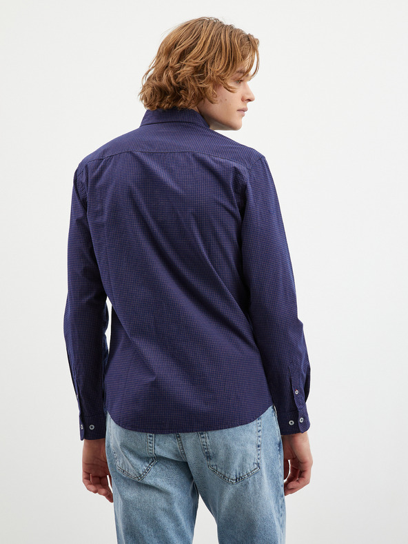 ZOOT.lab Тъмно синя мъжка риза с шарка ZOOT.lab Boris