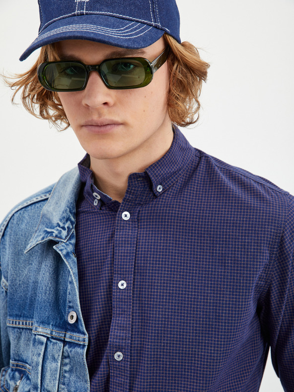 ZOOT.lab Тъмно синя мъжка риза с шарка ZOOT.lab Boris