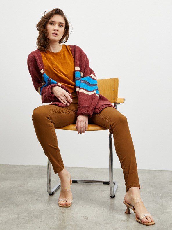 ZOOT.lab Кафяв дамски панталон с къса кройка ZOOT.lab Anna 2