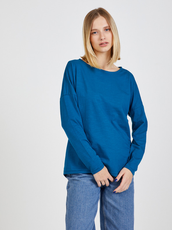 ZOOT.lab Петролна дамска основна тениска с дълъг ръкав ZOOT.lab Evana