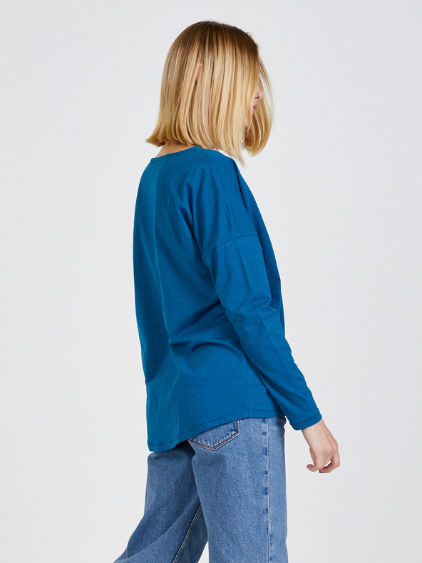 ZOOT.lab Петролна дамска основна тениска с дълъг ръкав ZOOT.lab Evana