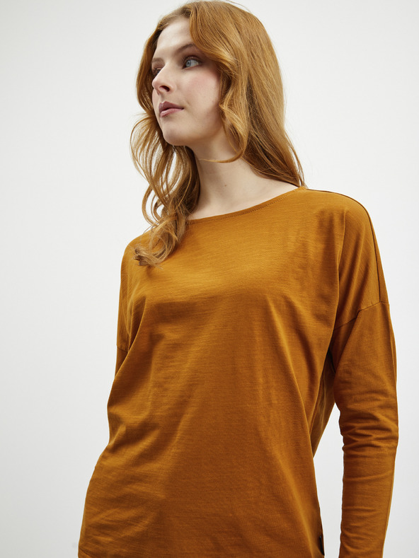 ZOOT.lab Кафява дамска основна тениска с дълъг ръкав ZOOT.lab Evana