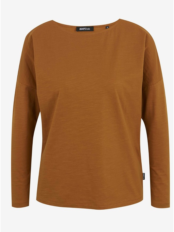 ZOOT.lab Кафява дамска основна тениска с дълъг ръкав ZOOT.lab Evana
