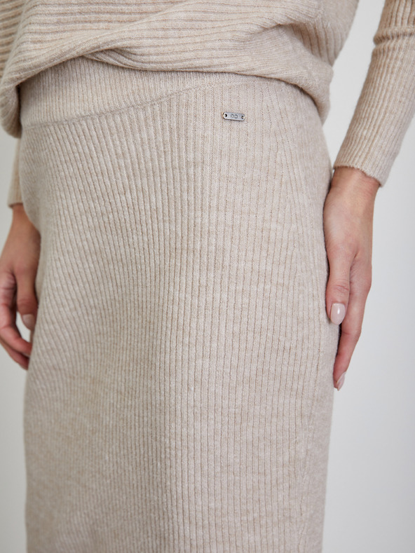 ZOOT.lab Бежова трикотажна миди пола без ръкави ZOOT.lab