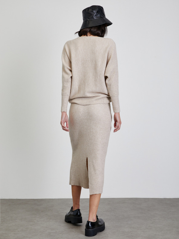 ZOOT.lab Бежова трикотажна миди пола без ръкави ZOOT.lab