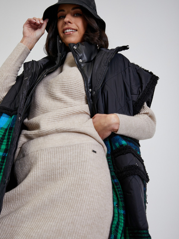 ZOOT.lab Бежова трикотажна миди пола без ръкави ZOOT.lab