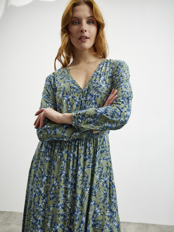 ZOOT.lab Синьо-зелена дамска шарена дълга рокля ZOOT.lab Eliane