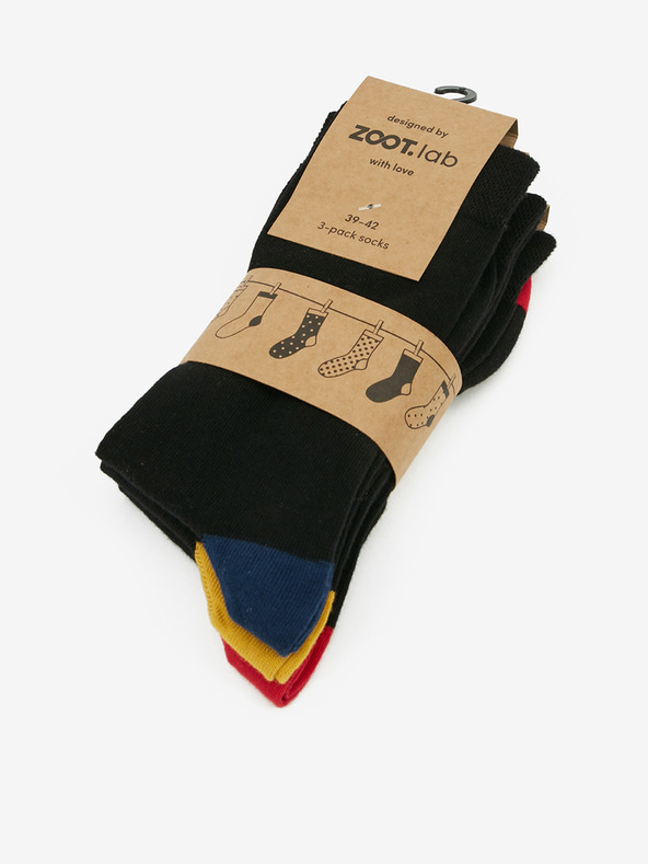 ZOOT.lab Комплект от три чифта мъжки чорапи в черно ZOOT.lab