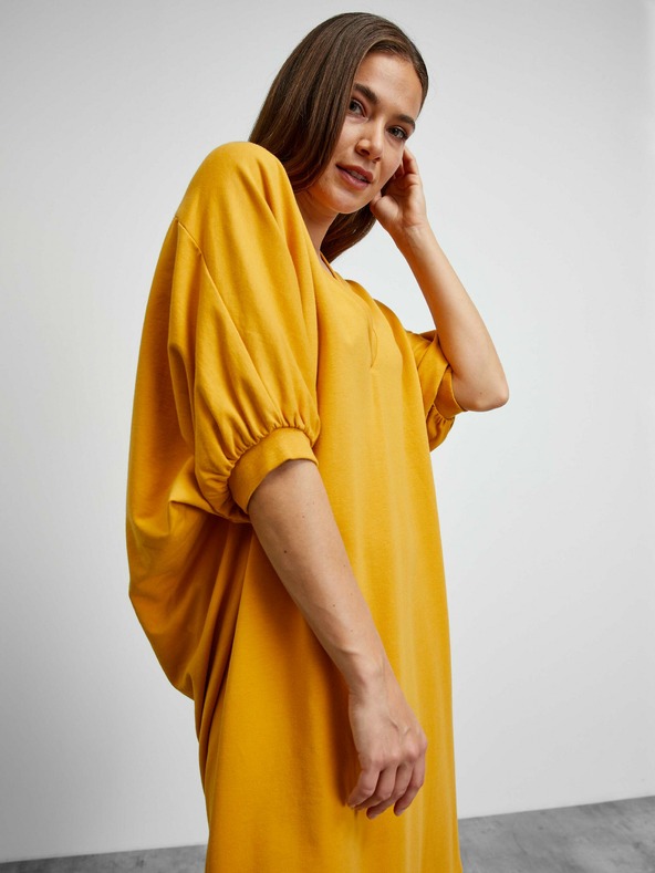 ZOOT.lab Горчичаво дамски свободни суитшърт рокли METROOPOLIS by ZOOT.lab Vanity
