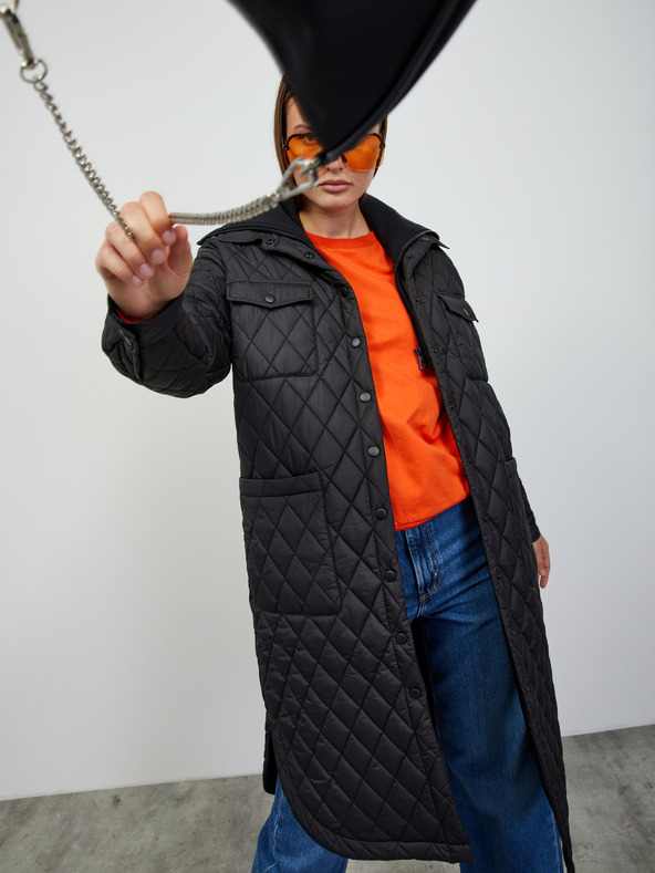 ZOOT.lab Черно дамско ватирано леко палто с яка ZOOT.lab Sienna