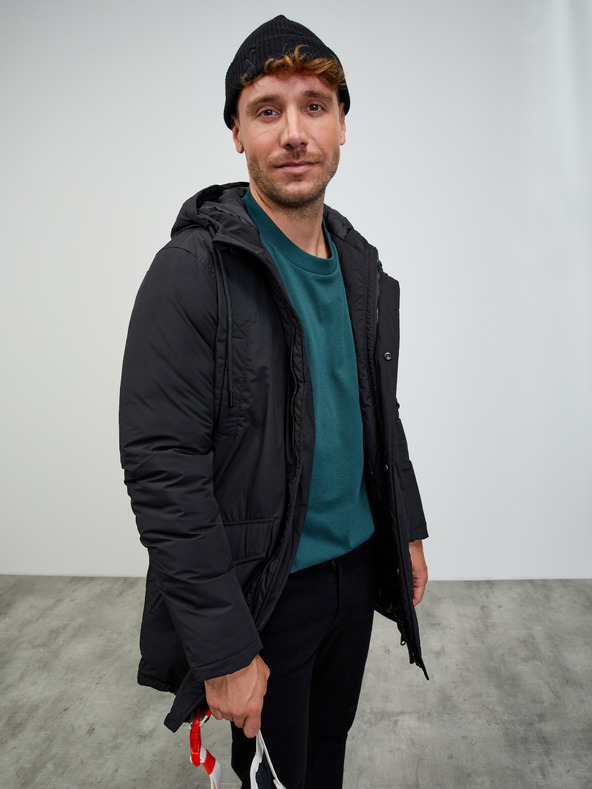 ZOOT.lab Черна мъжка парка с качулка ZOOT.lab Charls