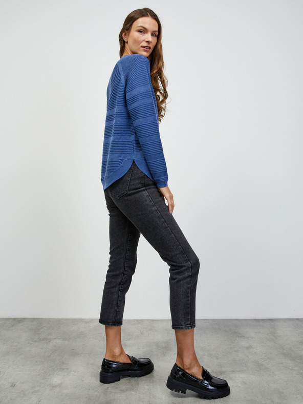 ZOOT.lab Син дамски пуловер с ребра ZOOT.lab Heddie
