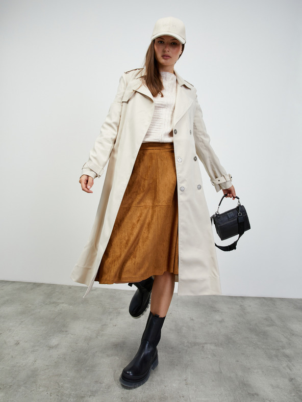 ZOOT.lab Бежов дамски оребрен пуловер ZOOT.lab Natacha