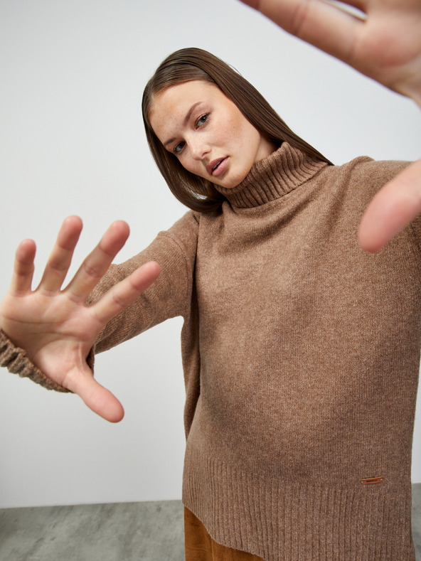 ZOOT.lab Кафяв дамски овърсайз пуловер ZOOT.lab Nairobi