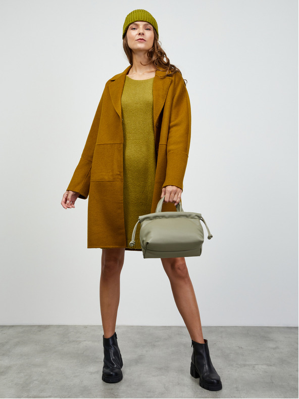 ZOOT.lab Кафяво дамско палто от вълна ZOOT.lab Evelyn