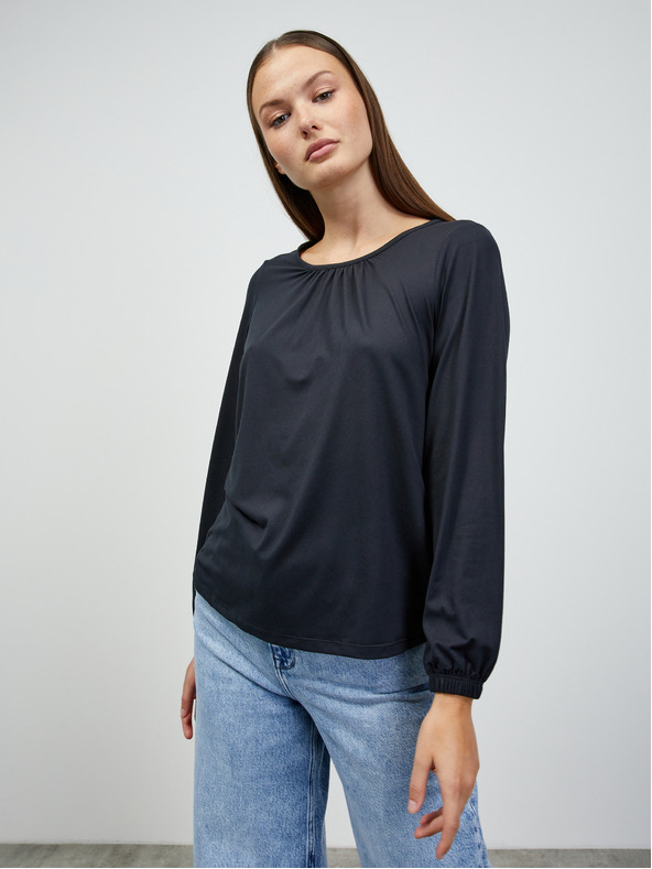 ZOOT.lab Черна дамска основна риза с дълъг ръкав ZOOT.lab Luna