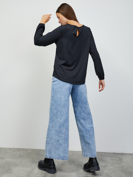 ZOOT.lab Черна дамска основна риза с дълъг ръкав ZOOT.lab Luna